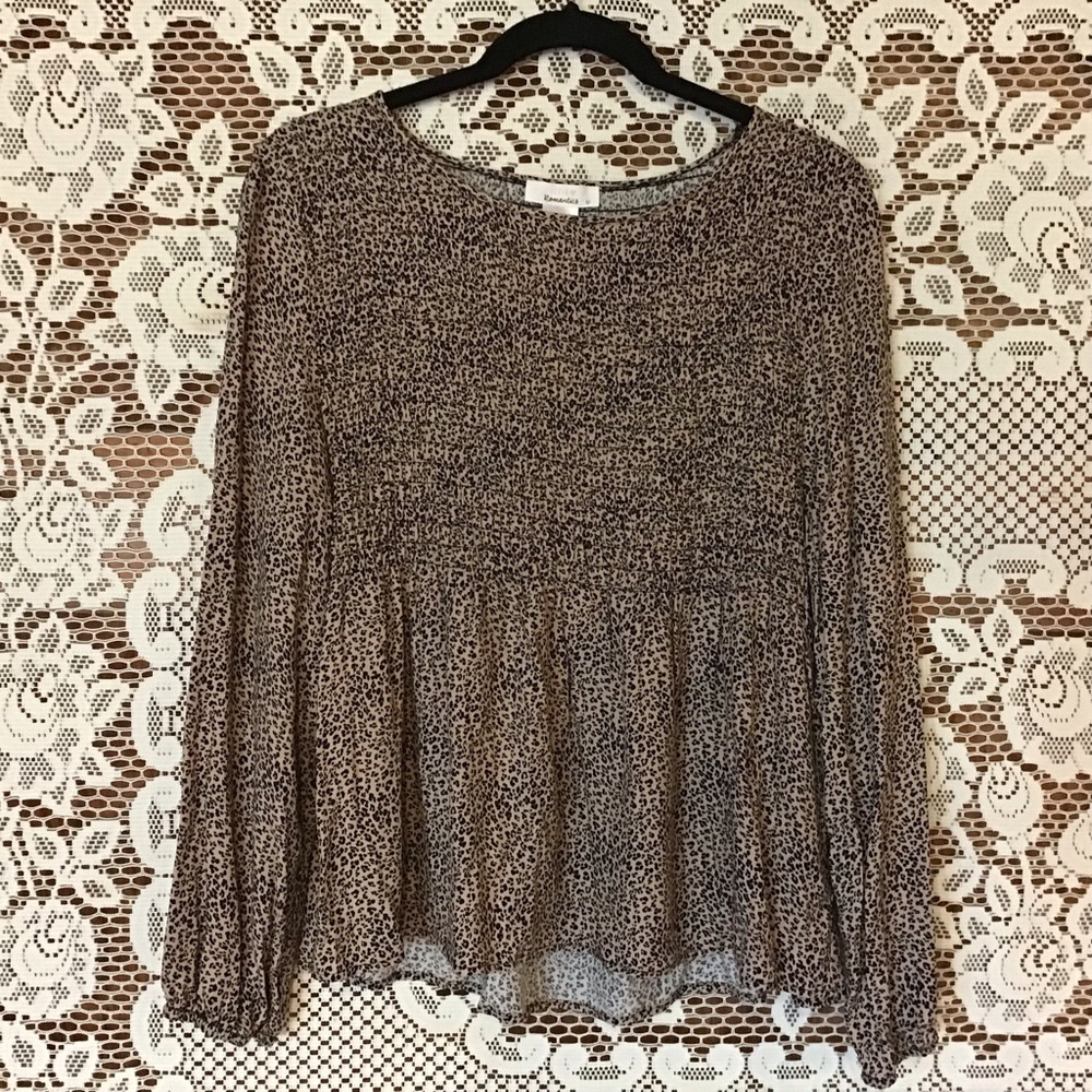 Urban Romantics Leopard Print Elastic Top and Ruffled Bottom